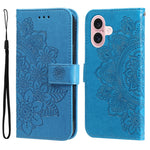 Custodia portafoglio in pelle goffrata per iPhone 16