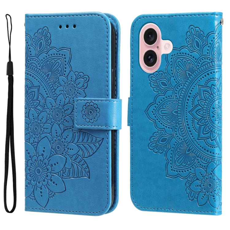 Custodia portafoglio in pelle goffrata per iPhone 16
