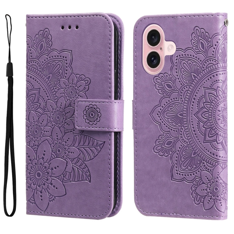 Custodia portafoglio in pelle goffrata per iPhone 16