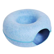 Lettiera rotonda in feltro di lana Lettiera per gatti Tunnel, 50x50x20cm, 60x60x27cm