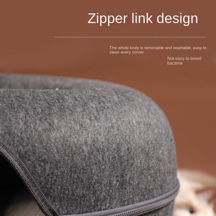 Lettiera rotonda in feltro di lana Lettiera per gatti Tunnel, 50x50x20cm, 60x60x27cm