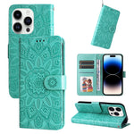 Custodia portafoglio in pelle goffrata per iPhone 15 e 16