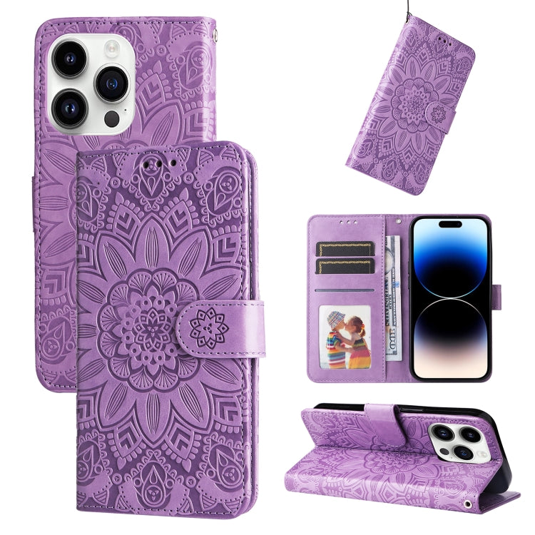 Custodia portafoglio in pelle goffrata per iPhone 15 e 16