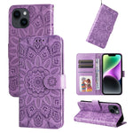 Custodia portafoglio in pelle goffrata per iPhone 15 e 16
