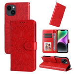 Custodia portafoglio in pelle goffrata per iPhone 15 e 16