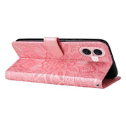 Custodia per telefono in pelle di girasole goffrata, For iPhone 16, For iPhone 15 Pro Max, For iPhone 15 Pro, For iPhone 15 Plus