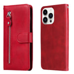 Custodia portafoglio in pelle con cerniera per iPhone 16