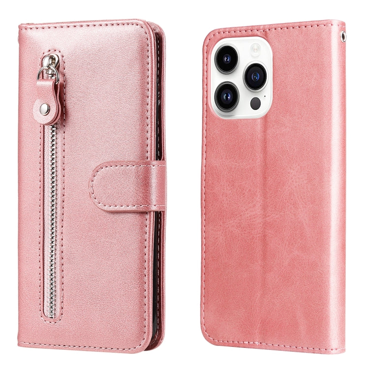 Custodia portafoglio in pelle con cerniera per iPhone 16