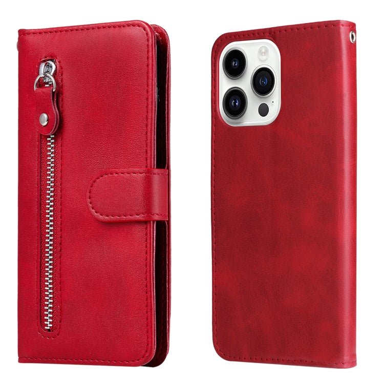 Custodia portafoglio in pelle con cerniera per iPhone 16
