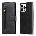 Custodia portafoglio in pelle con cerniera per iPhone 16