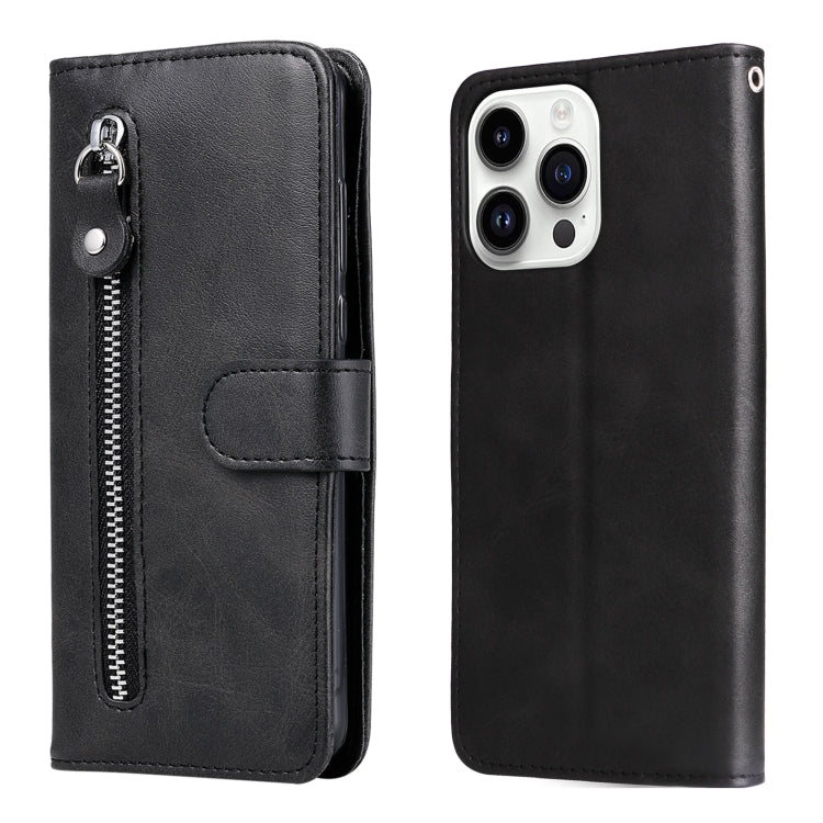 Custodia portafoglio in pelle con cerniera per iPhone 16