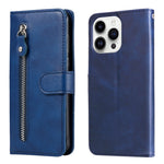 Custodia portafoglio in pelle con cerniera per iPhone 16