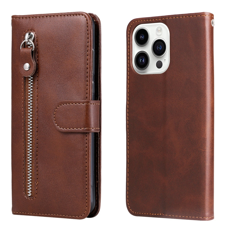 Custodia portafoglio in pelle con cerniera per iPhone 16