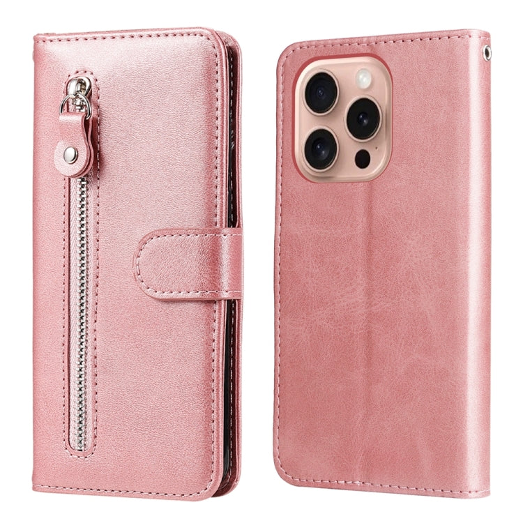 Custodia per telefono in pelle con cerniera in vitello alla moda, For iPhone 16e, For iPhone 15 Pro Max, For iPhone 15 Pro, For iPhone 15 Plus