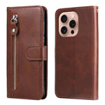 Custodia in pelle con cerniera per iPhone 15 e 16