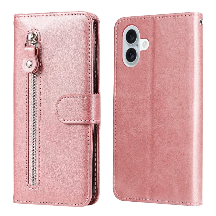Custodia per telefono in pelle con cerniera in vitello alla moda, For iPhone 16e, For iPhone 15 Pro Max, For iPhone 15 Pro, For iPhone 15 Plus