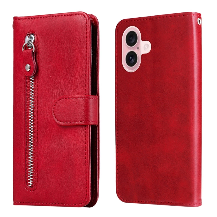 Custodia per telefono in pelle con cerniera in vitello alla moda, For iPhone 16, For iPhone 15 Pro Max, For iPhone 15 Pro, For iPhone 15 Plus