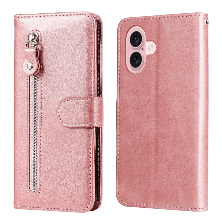 Custodia portafoglio in pelle con cerniera per iPhone 16