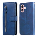 Custodia portafoglio in pelle con cerniera per iPhone 16