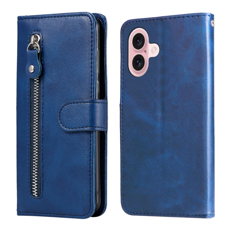 Custodia portafoglio in pelle con cerniera per iPhone 16