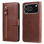 Custodia in pelle con cerniera per iPhone 16 Pro Max e Pro