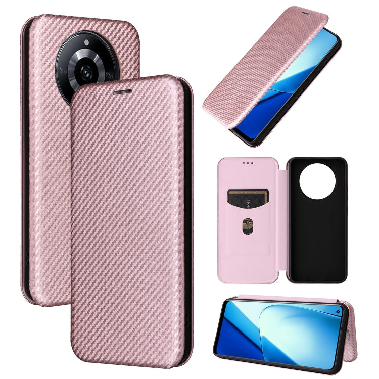 Custodia per telefono in pelle con vibrazione in fibra di carbonio, For Realme GT5 5G, For Realme 11 5G / 11x, For Realme C53 4G / Narzo N53 4G, For Realme 11 5G