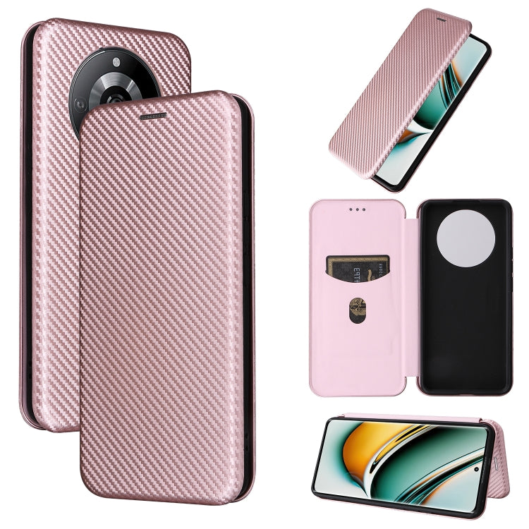 Custodia per telefono in pelle con vibrazione in fibra di carbonio, For Realme 11 Pro / 11 Pro+