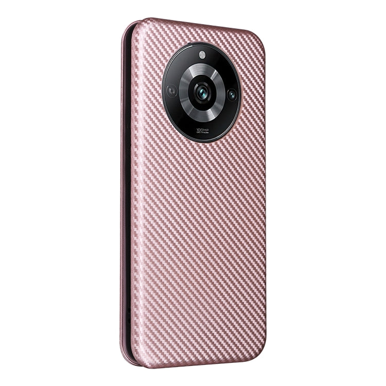 Custodia per telefono in pelle con vibrazione in fibra di carbonio, For Realme 11 Pro / 11 Pro+