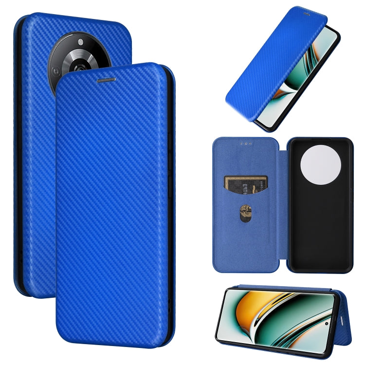 Custodia per telefono in pelle con vibrazione in fibra di carbonio, For Realme 11 Pro / 11 Pro+