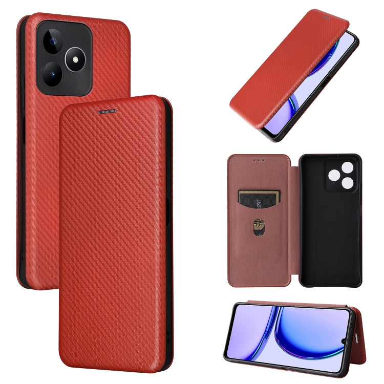 Custodia per telefono in pelle con vibrazione in fibra di carbonio, For Realme GT5 5G, For Realme 11 5G / 11x, For Realme C53 4G / Narzo N53 4G, For Realme 11 5G