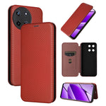 Custodia per telefono in pelle con vibrazione in fibra di carbonio, For Realme GT Neo6 / GT Neo6 SE, For Realme C61 / C63, For Realme C67 4G, For Realme 11 4G Global