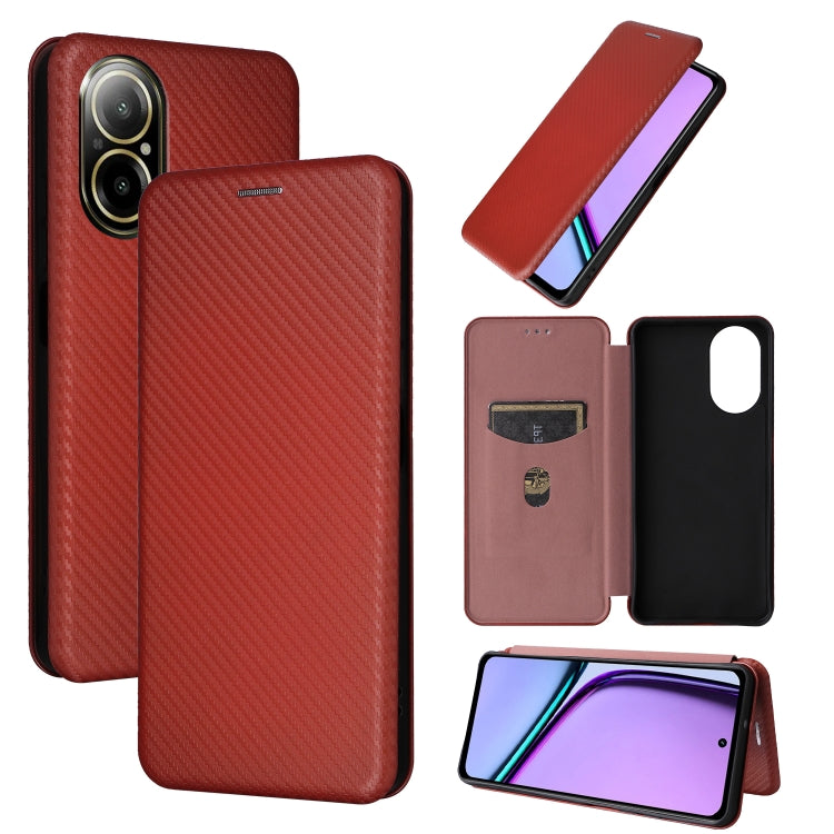 Custodia per telefono in pelle con vibrazione in fibra di carbonio, For Realme GT Neo6 / GT Neo6 SE, For Realme C61 / C63, For Realme C67 4G, For Realme 11 4G Global