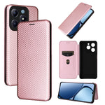 Custodia per telefono in pelle con vibrazione in fibra di carbonio, For Realme GT Neo6 / GT Neo6 SE, For Realme C61 / C63, For Realme C67 4G, For Realme 11 4G Global