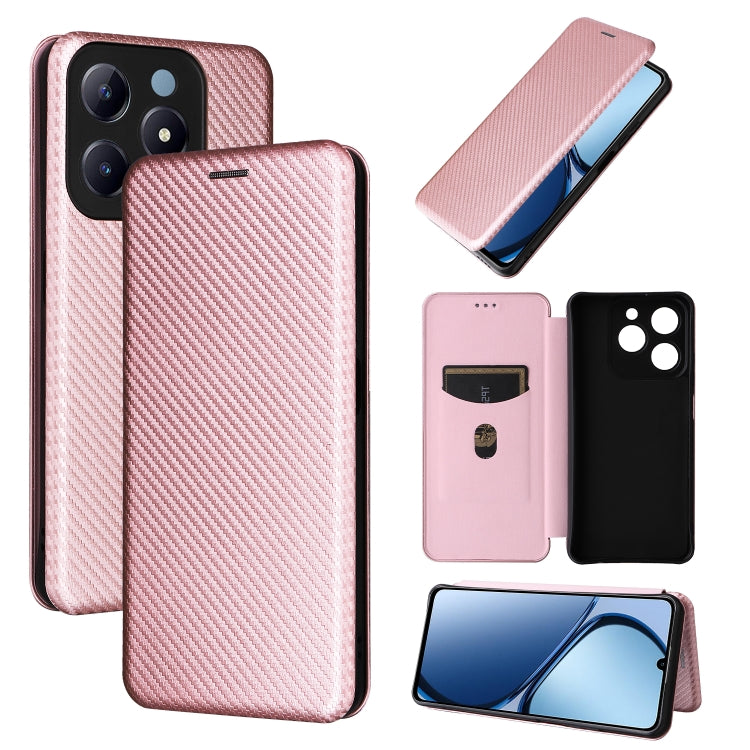 Custodia per telefono in pelle con vibrazione in fibra di carbonio, For Realme GT Neo6 / GT Neo6 SE, For Realme C61 / C63, For Realme C67 4G, For Realme 11 4G Global