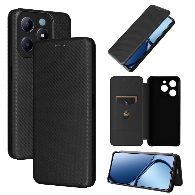 Custodia per telefono in pelle con vibrazione in fibra di carbonio, For Realme GT Neo6 / GT Neo6 SE, For Realme C61 / C63, For Realme C67 4G, For Realme 11 4G Global