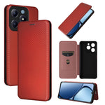 Custodia per telefono in pelle con vibrazione in fibra di carbonio, For Realme GT Neo6 / GT Neo6 SE, For Realme C61 / C63, For Realme C67 4G, For Realme 11 4G Global