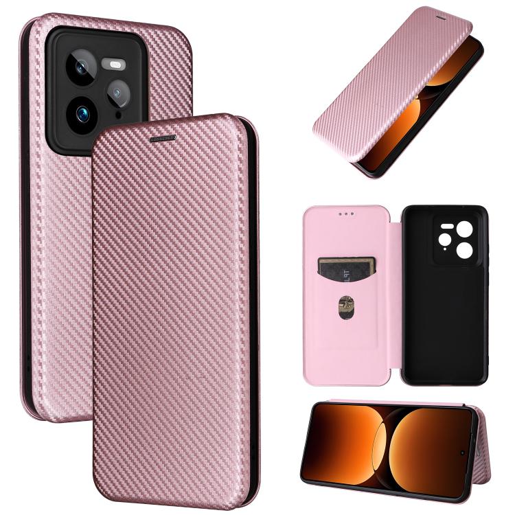 Custodia per telefono in pelle con vibrazione in fibra di carbonio, For Realme C75 4G, For Realme CT7 Pro, For Realme 13 Pro / 13 Pro+, For Realme GT 6 / GT 6T