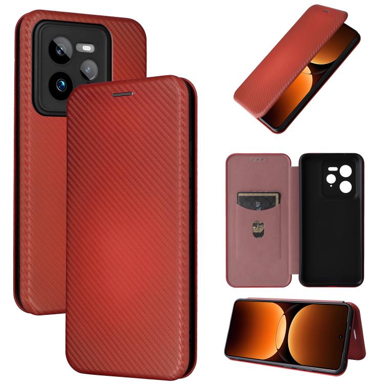Custodia per telefono in pelle con vibrazione in fibra di carbonio, For Realme C75 4G, For Realme CT7 Pro, For Realme 13 Pro / 13 Pro+, For Realme GT 6 / GT 6T