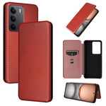 Custodia per telefono in pelle con vibrazione in fibra di carbonio, For Realme C75 4G, For Realme CT7 Pro, For Realme 13 Pro / 13 Pro+, For Realme GT 6 / GT 6T