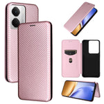 Custodia per telefono in pelle con vibrazione in fibra di carbonio, For Realme 14 5G Global, For Realme Neo7x 5G, For Realme P3 Pro 5G, For Realme 14 Pro 5G Global