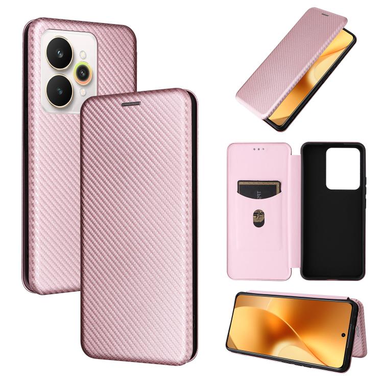 Custodia per telefono in pelle con vibrazione in fibra di carbonio, For Realme C85 Pro 4G, For Realme 15T 5G, For Realme 15 5G / Realme 15 Pro 5G, For Realme GT 7 Global