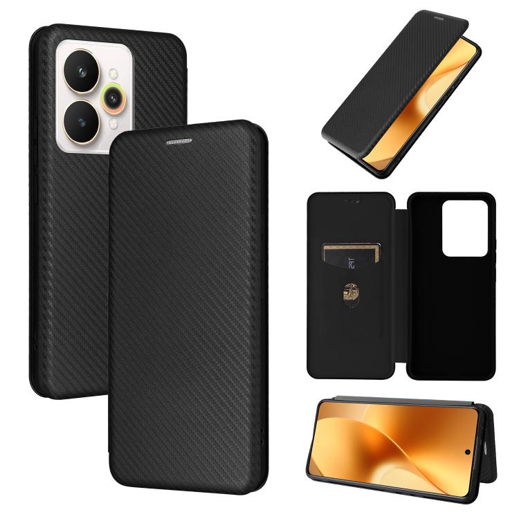 Custodia per telefono in pelle con vibrazione in fibra di carbonio, For Realme C85 Pro 4G, For Realme 15T 5G, For Realme 15 5G / Realme 15 Pro 5G, For Realme GT 7 Global