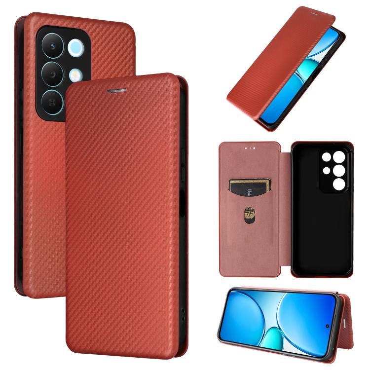 Custodia per telefono in pelle con vibrazione in fibra di carbonio, For Realme Note 80 4G, For Realme 16 5G, For Realme 16 Pro+ 5G, For Realme 15x 5G India / C85 5G