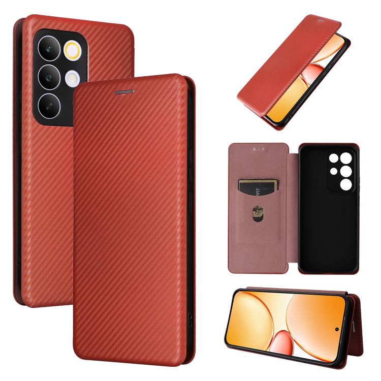 Custodia per telefono in pelle con vibrazione in fibra di carbonio, For Realme C85 Pro 4G, For Realme 15T 5G, For Realme 15 5G / Realme 15 Pro 5G, For Realme GT 7 Global