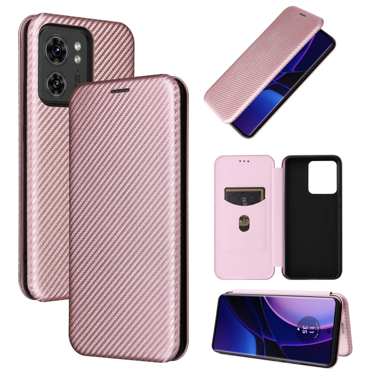 Custodia per telefono in pelle con vibrazione in fibra di carbonio, For Motorola Edge 40