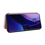 Custodia per telefono in pelle con vibrazione in fibra di carbonio, For Motorola Edge 40