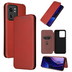 Custodia per telefono in pelle con vibrazione in fibra di carbonio, For Motorola Edge 40
