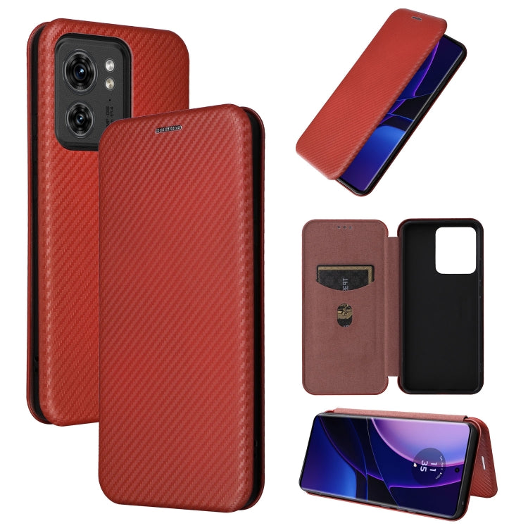Custodia per telefono in pelle con vibrazione in fibra di carbonio, For Motorola Edge 40
