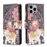 Custodia in pelle con cerniera per iPhone 16 Plus