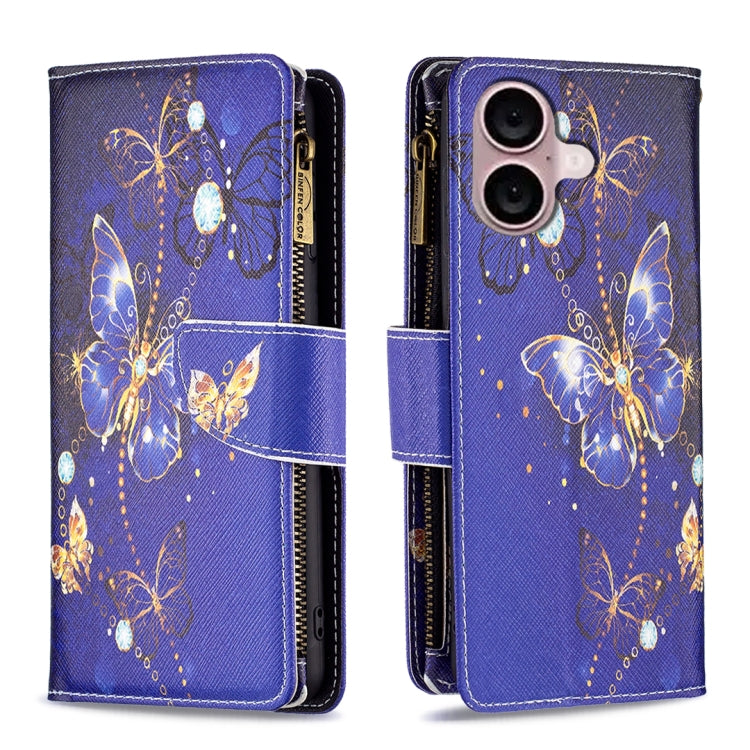 Custodia in pelle con cerniera per iPhone 16 Plus